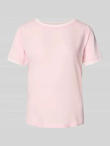 T-shirt z mieszanki i elastanu z okrągłym dekoltem More & More różowa
