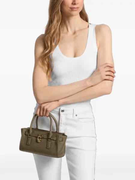 Kožená crossbody kabelka Michael Kors zelená