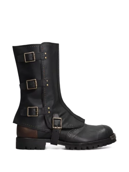 Botine Ziggy Chen din piele cu cataramă negru