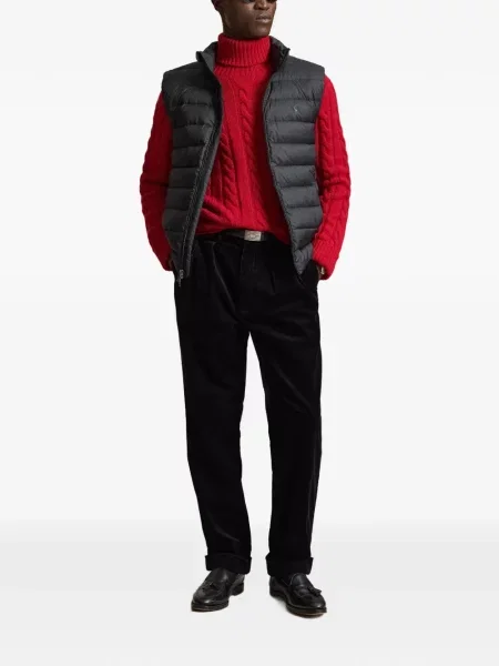 Mănuși Polo Ralph Lauren din piele de căprioară cu șireturi cu vârf închis albastru