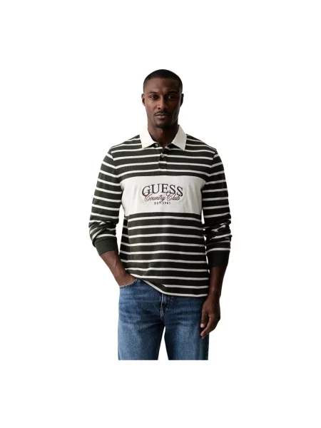 Bluza o kroju regular fit z kołnierzykiem polo model JACQUARD' Guess