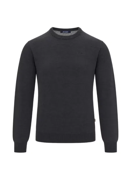 Pulover K-way tricotate cu decolteu rotund gri