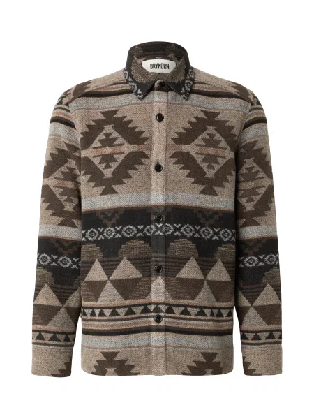DRYKORN Cămașă bej amestecat / maro negru