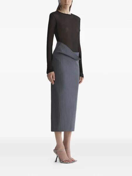 Top Mugler transparente lung negru