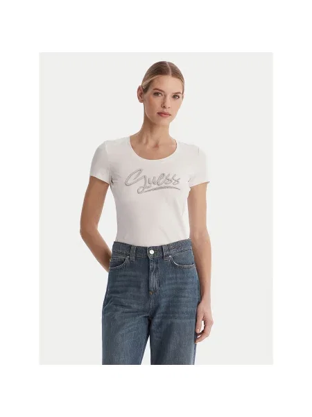 Guess Marškinėliai Regular Fit balta