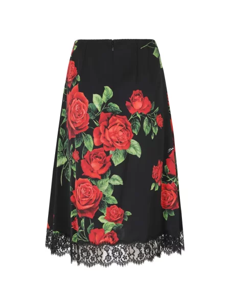 Миди пола Dolce & Gabbana с принт с дантела черно