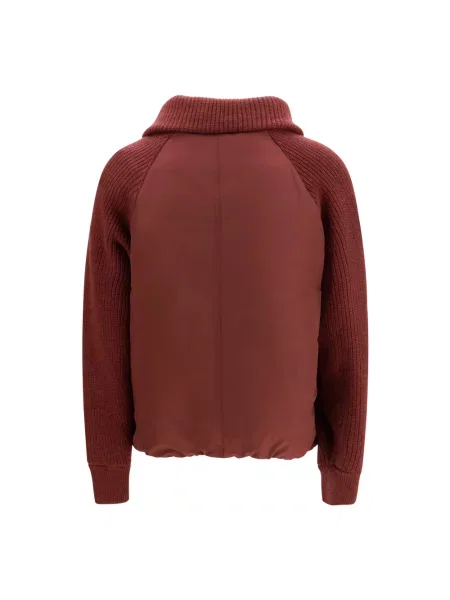 Kurtka puchowa Brunello Cucinelli z tafty fioletowa