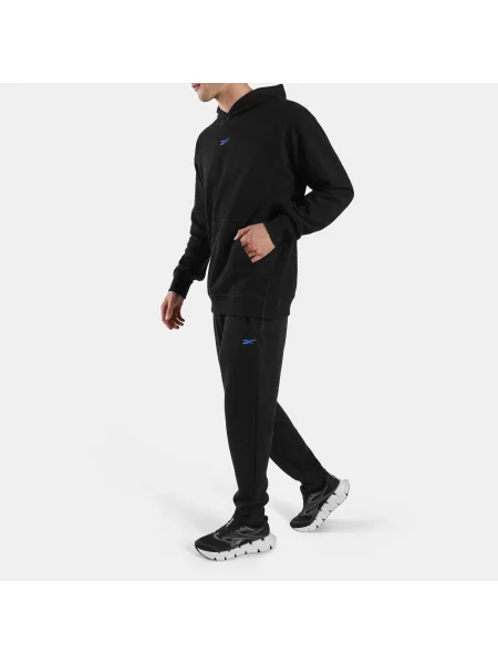 Reebok bluza z kapturem Athlete Doubleknit unisex Black/Virtual Blue Size: czarna