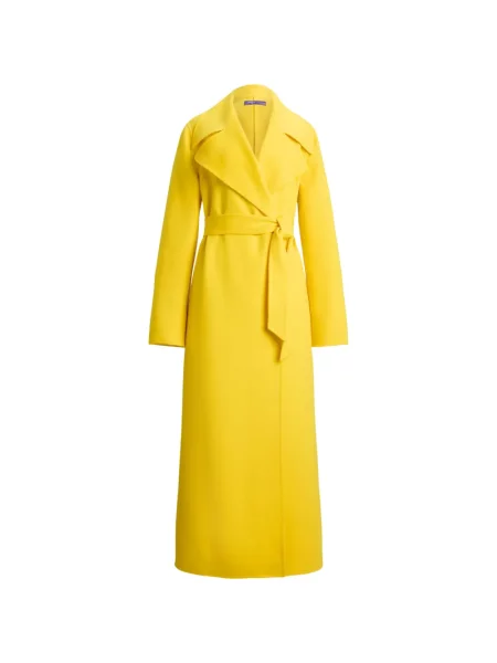 Cu centură palton Ralph Lauren Collection din cașmir galben