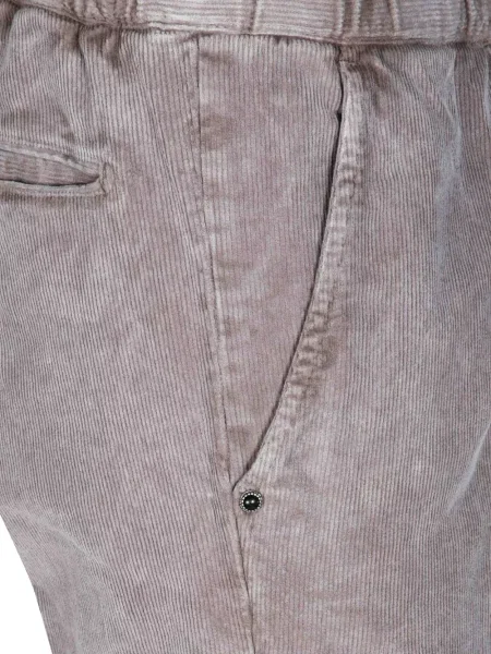 Cu centură pantaloni White Sand de catifea cord alb