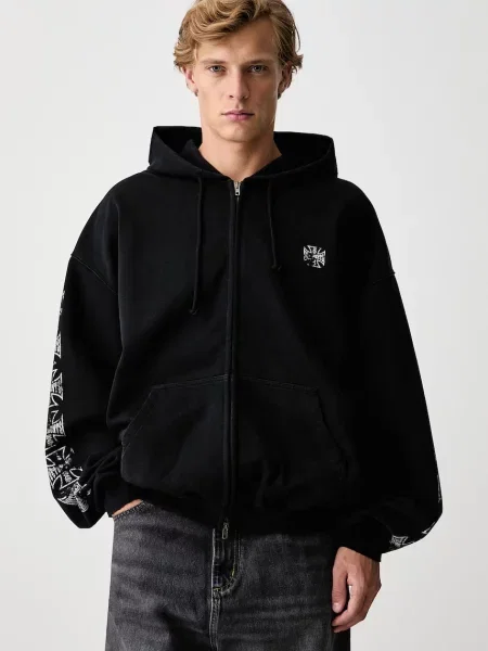 Vetements Biker Cross hanorac cu și glugă din pentru bărbați