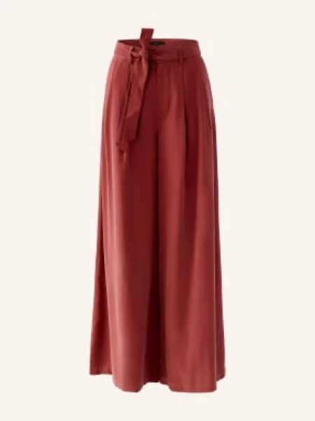 Oui Kalhoty Marlene tmavě červená