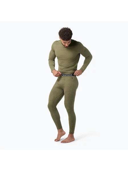 Termo kalhoty Smartwool Classic Thermal Merino Baselayer Boxed winter moss heather zelené