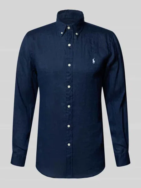 Koszula casualowa o kroju slim fit z czystego lnu Polo Ralph Lauren granatowa