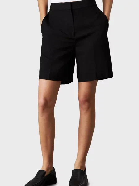 Лляні шорти Calvin Klein чорні