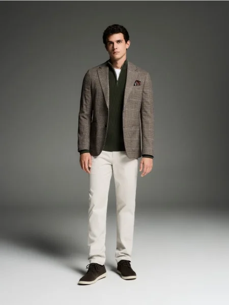 Reserved Pantaloni chino slim cu conținut ridicat de deschis gri