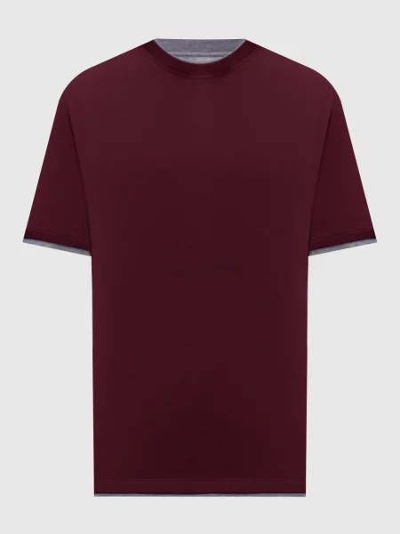 Бордова футболка Brunello Cucinelli