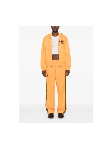 Bluza z kapturem Adidas z kapturem do biegania pomarańczowa