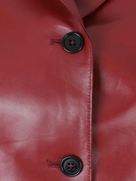 Kožená bunda Jil Sander červená