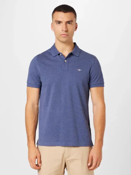 GANT Tricou albastru denim / roșu alb