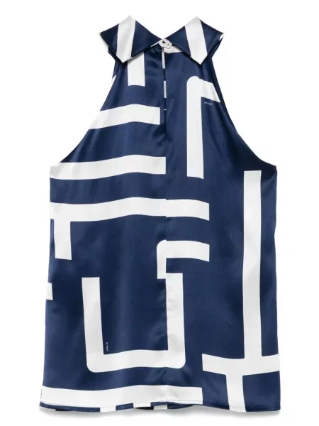 Top Kiton de mătase albastru