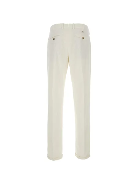 Pantaloni Pt Torino de catifea cord alb