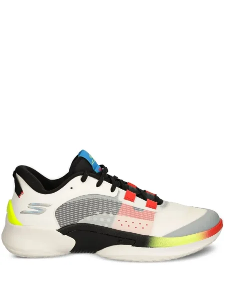 Sneakerși Skechers cu șireturi din dantelă alb