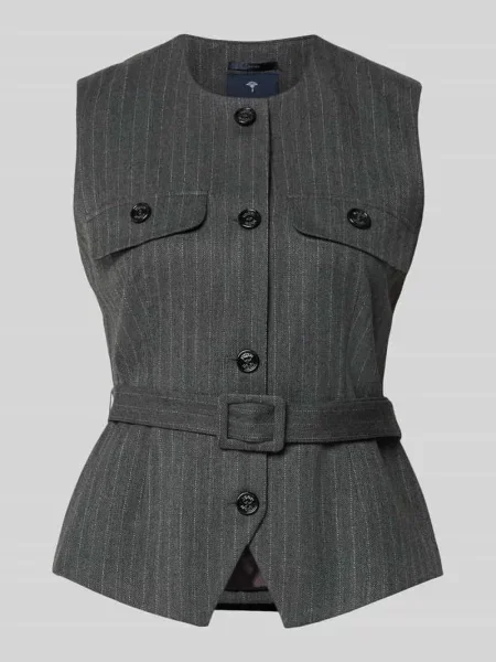 Kamizelka w kroju regular fit z dodatkiem model Joop! szara
