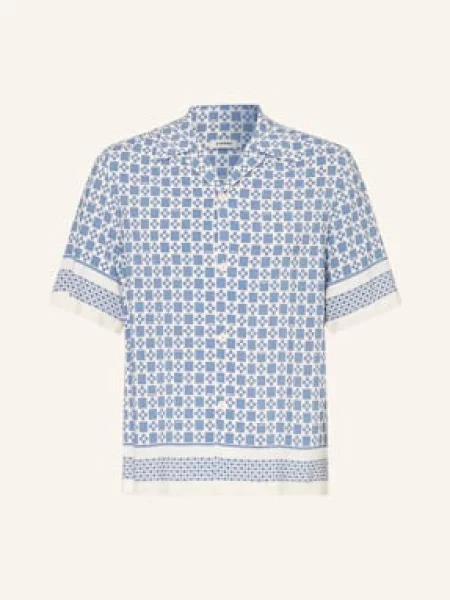 Sandro Koszula Z Klapami Slim Fit Z Satyny blau biała