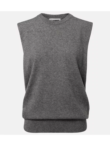 Vestă Jil Sander din cașmir gri
