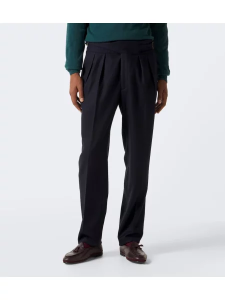Pantaloni Rubinacci de lână conici albastru
