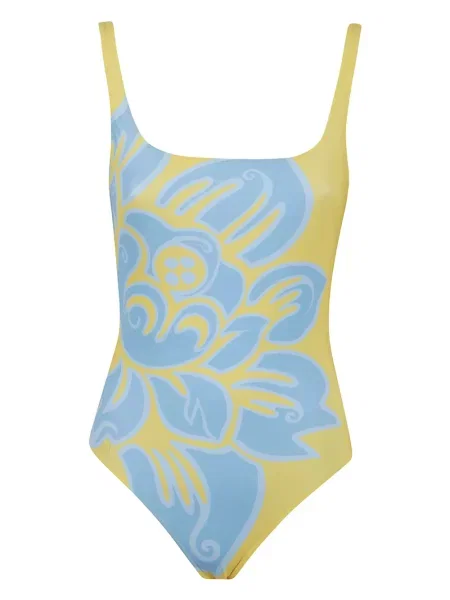 Costum de baie Etro cu model floral cu imagine galben