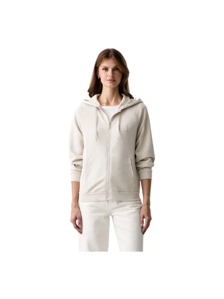 Armani Exchange bluza z wiskozą beżowa