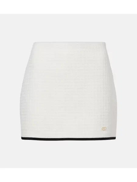 Fustă Valentino din tweed alb