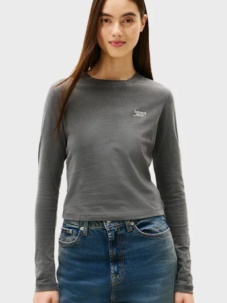 Лонгслів Tommy Jeans чорний