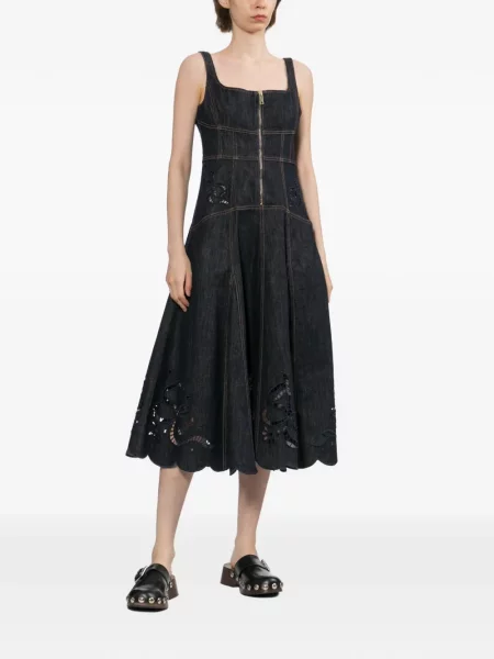 Rochie midi Self-portrait evazată albastru