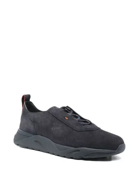 Sneakerși Santoni din piele de căprioară albastru