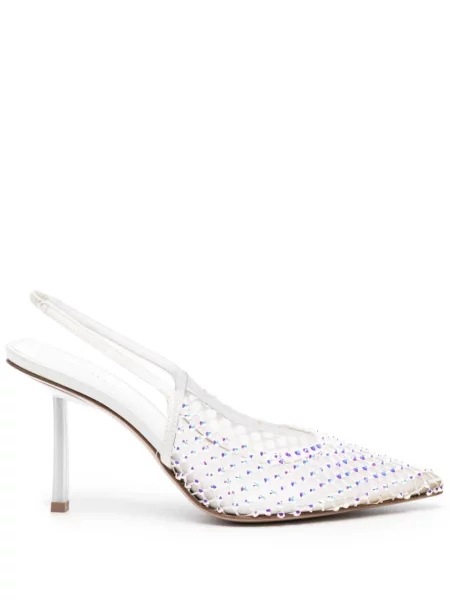 Pantofi cu toc Le Silla de cristal alb