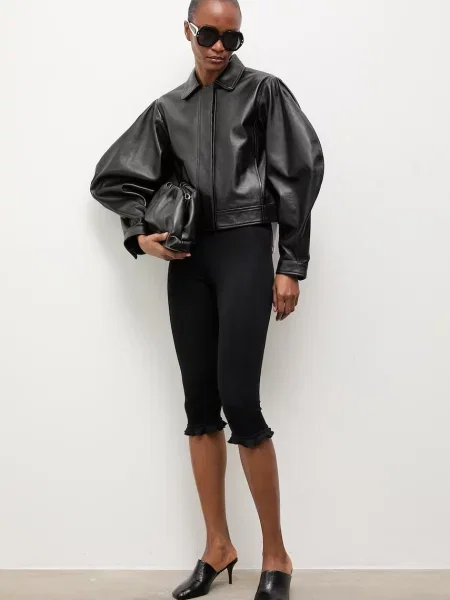Answear.LAB jachetă pentru femei din piele LEYLANI Unscripted Collection negru