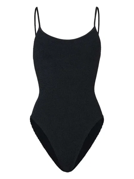 Презрамки оребрен бански Hunza G черно