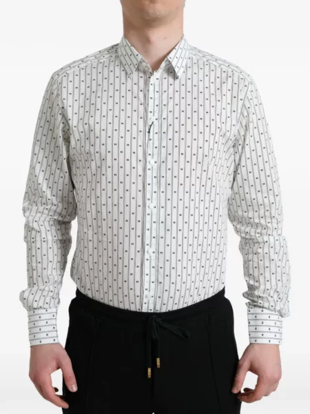 Cămașă Dolce & Gabbana cu dungi alb