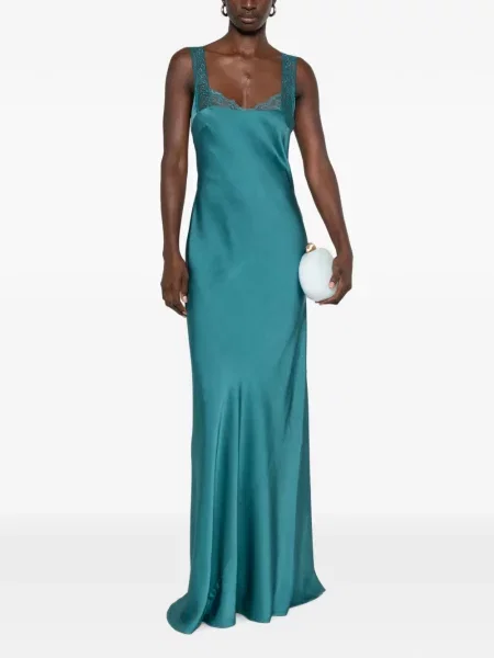 Rochie maxi Forte_forte din dantelă albastru