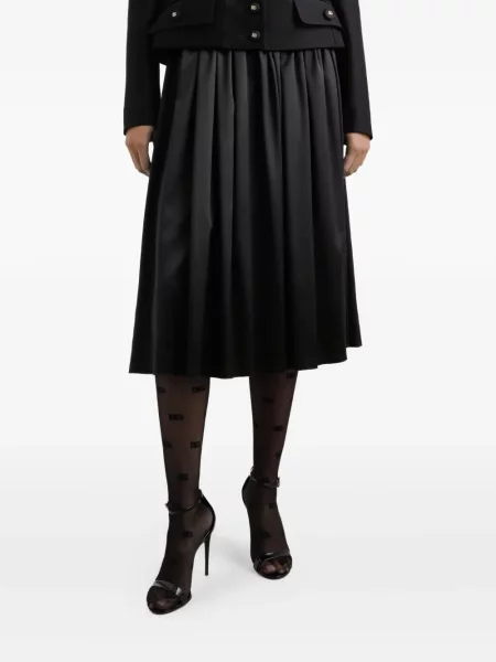 Fusta plisata Dolce & Gabbana plisată până la genunchi negru