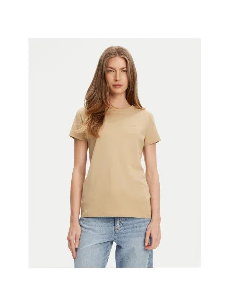 BOSS Póló Slim Fit bézs