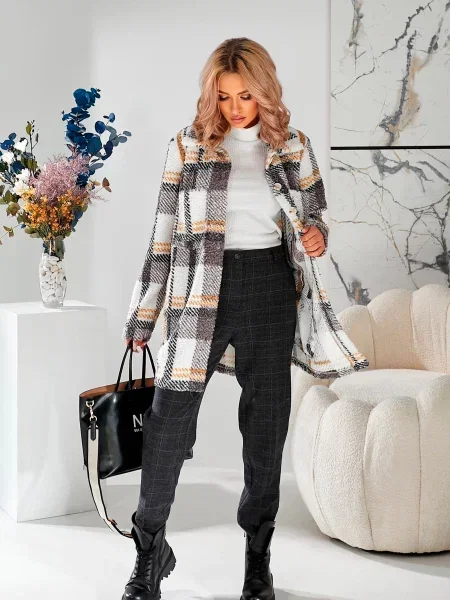 Пальто з утеплювачем LadyLike мультиколор текстиль