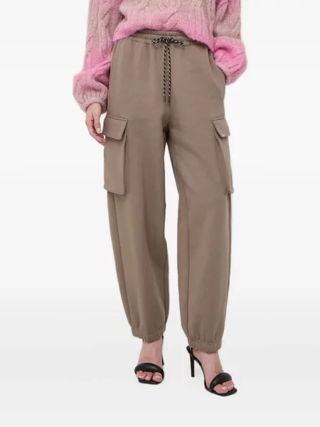 Haftowane spodnie cargo Miss Sixty brązowe