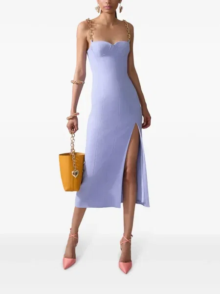 Rochie midi Carolina Herrera cu bretele albastru