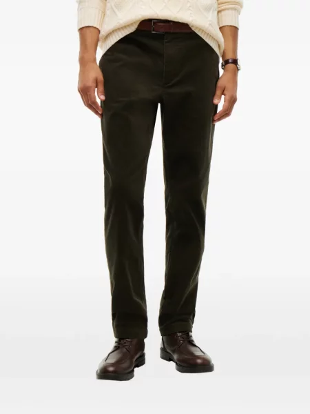 Pantaloni Tommy Hilfiger de catifea cord verde