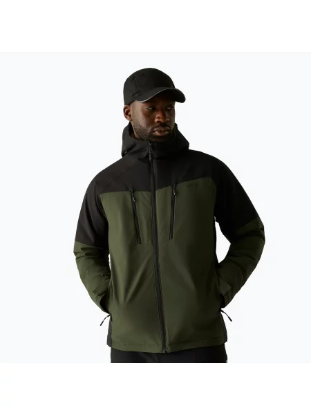 Geacă de ploaie pentru bărbați REGATTA Highton Stretch Padded dark khaki/black negru