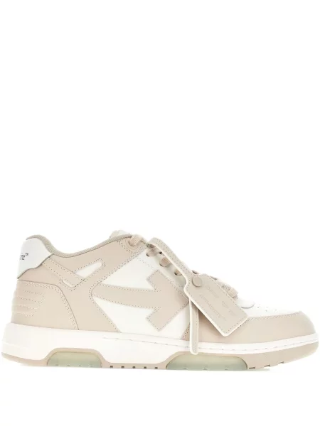 Sneakerși Off-white din piele alb